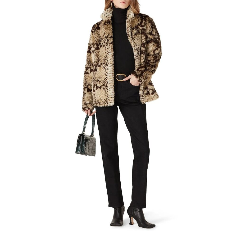 Unreal Fur Brown and Black Patterned Jacket